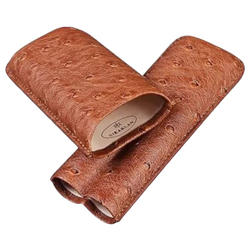 Sikarlan Brown Leather Cigar Case Open