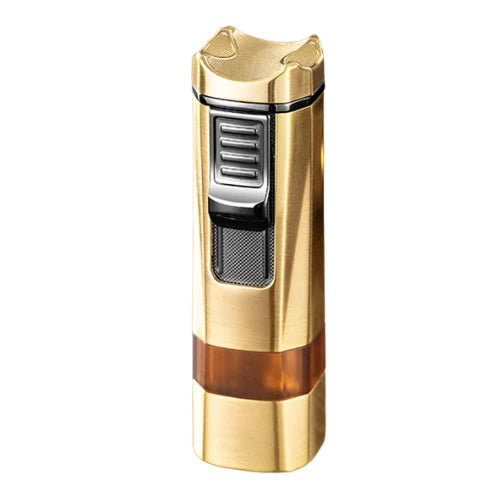 Gold lighter with a white background