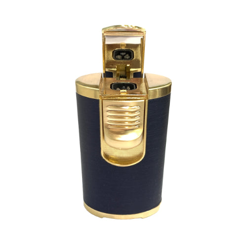 cohiba 4 jet cigar table lighter brushed blue gold