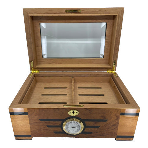 Large Glass Top Humidor Open - Humidor - Sams Smokes