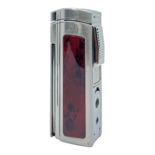 Lubinski Quad Jet Table Lighter Woodgrain - Cigar Lighters - Sams Smokes